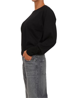 Maglia Pinko in lana merino nera con logo a intarsio dÉvorÉ in DONNA