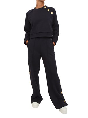 Pantaloni tuta Pinko in cotone blu con bottoni dorati in DONNA