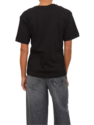 T-shirt ricamo cuore Pinko in cotone nero in DONNA