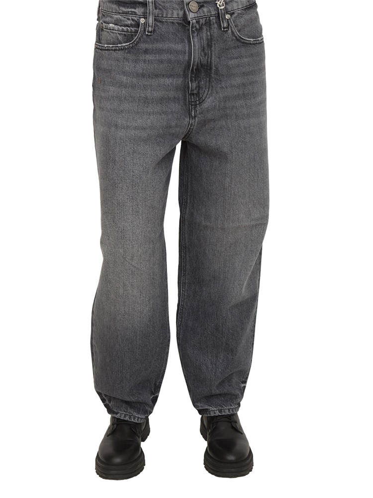 Jeans balloon Pinko in denim grigio