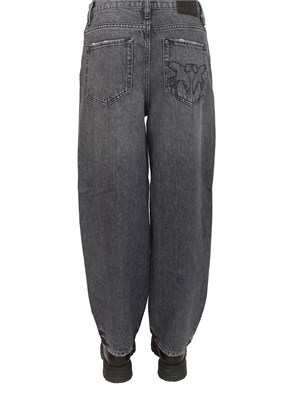 Jeans balloon Pinko in denim grigio in DONNA