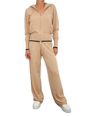 Pantaloni jogging Pinko in lana e cashmere beige cammello in DONNA