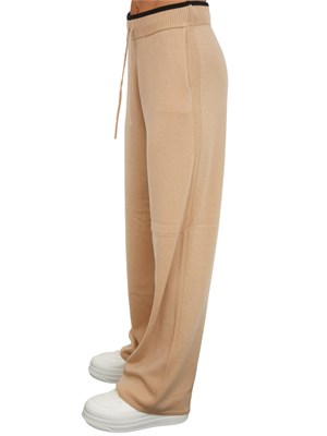 Pantaloni jogging Pinko in lana e cashmere beige cammello in DONNA