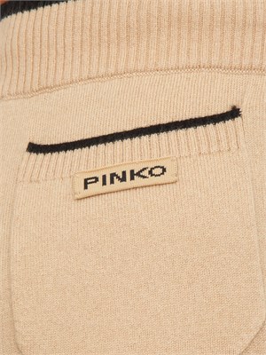 Pantaloni jogging Pinko in lana e cashmere beige cammello in DONNA