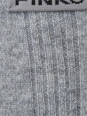 Abito corto Pinko in lana e cashmere grigio a collo alto in DONNA