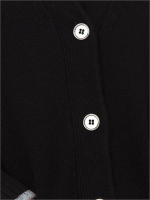 Cardigan lungo Pinko in lana e cashmere nero in DONNA