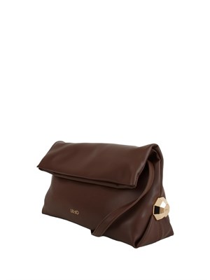 Borsa a spalla media Liu Jo in ecopelle liscia marrone in DONNA