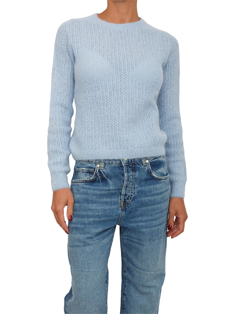 Maglia Liu Jo donna in alpaca e lana celeste con lurex