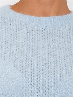 Maglia Liu Jo donna in alpaca e lana celeste con lurex in DONNA