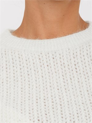 Maglia Liu Jo donna in alpaca e lana panna con lurex in DONNA