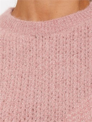 Maglia Liu Jo donna in alpaca e lana rosa con lurex in DONNA