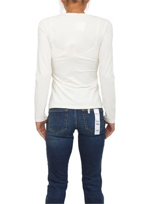 T-shirt Liu Jo donna in cotone avorio con taschino strass in DONNA