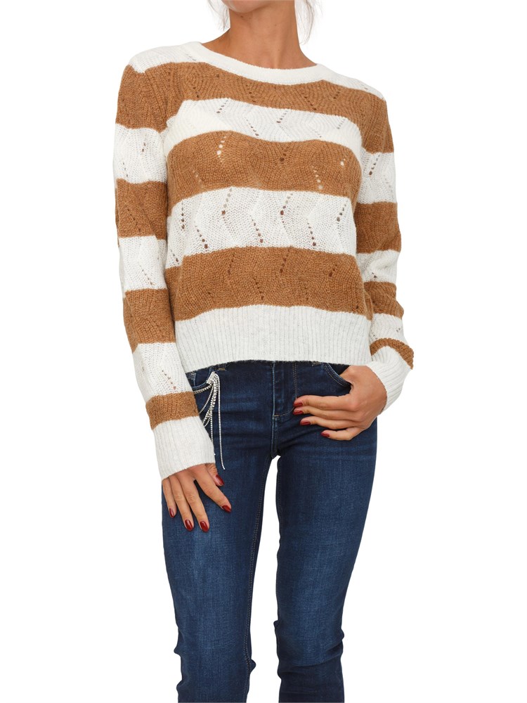 Maglia girocollo Liu Jo donna in misto lana e alpaca cammello