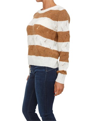 Maglia girocollo Liu Jo donna in misto lana e alpaca cammello in DONNA