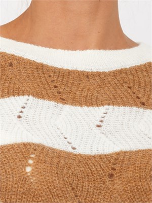 Maglia girocollo Liu Jo donna in misto lana e alpaca cammello in DONNA