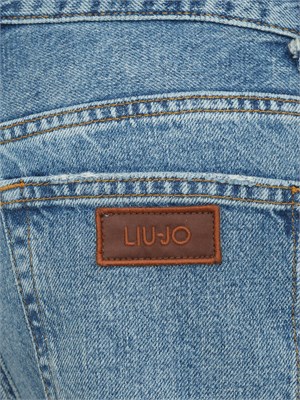 Jeans Liu Jo donna in denim blu con risvolto animalier in DONNA