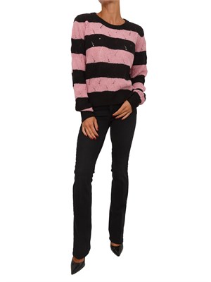 Maglia girocollo Liu Jo donna in misto lana e alpaca rosa in DONNA