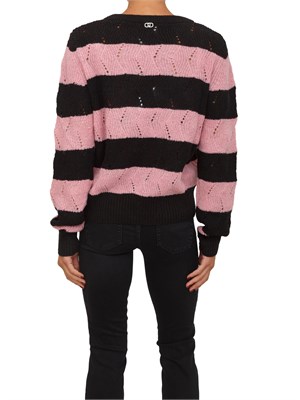 Maglia girocollo Liu Jo donna in misto lana e alpaca rosa in DONNA