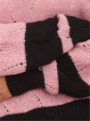 Maglia girocollo Liu Jo donna in misto lana e alpaca rosa in DONNA