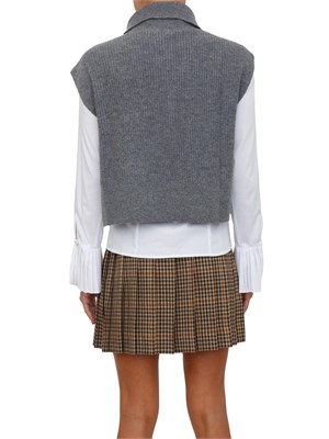 Gilet maglia Liu Jo donna in lana grigia con ricamo gioiello in DONNA