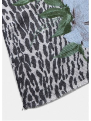 Stola Liu Jo in viscosa con stampa animalier floreale lilla in DONNA