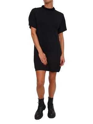 Abito Liu Jo in misto viscosa nero con paillettes collo in DONNA