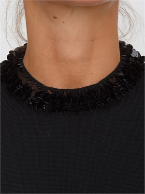 Abito Liu Jo in misto viscosa nero con paillettes collo in DONNA