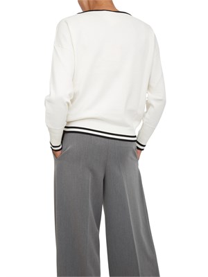 Maglia Liu Jo in misto viscosa bianca con strass e logo all over in DONNA