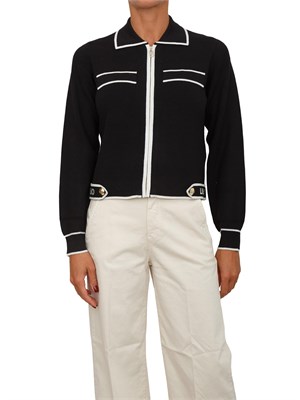 Cardigan Liu Jo donna in maglia misto seta nero in DONNA