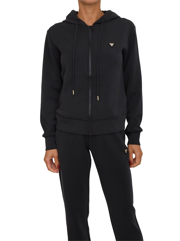 Felpa Guess Jeans donna in scuba nero