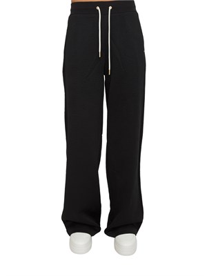 Pantalone jogging Guess Jeans donna in cotone nero logo jacquard in DONNA