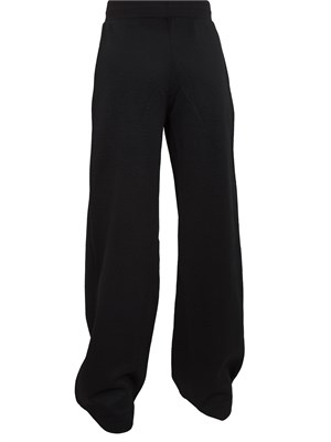 Pantalone jogging Guess Jeans donna in cotone nero logo jacquard in DONNA