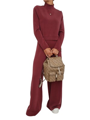 Pantaloni jogging Guess Jeans donna in scuba bordeaux in DONNA