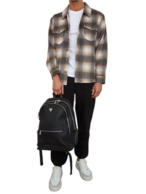 Pantalone tuta Guess Jeans uomo in cotone nero con bande logo in UOMO