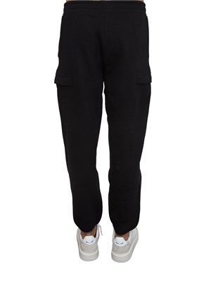 Pantalone tuta Guess Jeans uomo in cotone nero con bande logo in UOMO