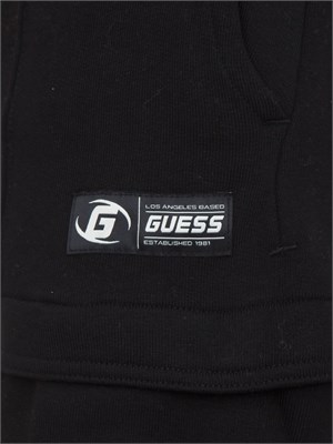 Pantalone tuta Guess Jeans uomo in cotone nero con bande logo in UOMO
