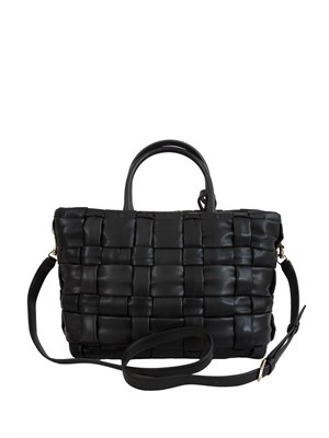 Borsa Marion Guess Jeans in ecopelle intrecciata nera in DONNA