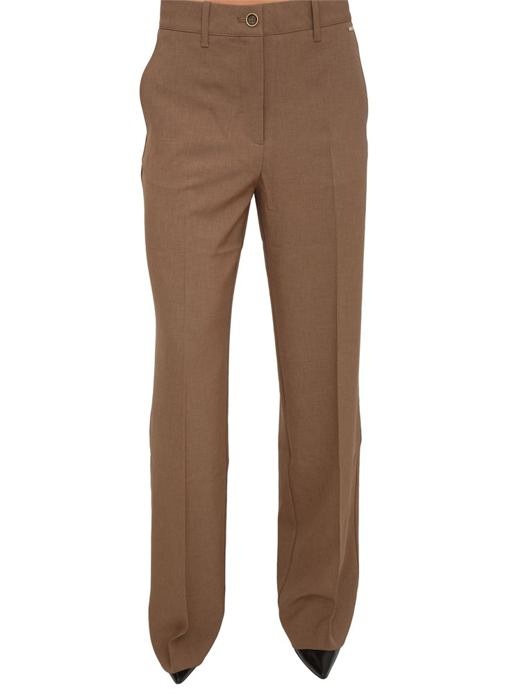 Pantaloni Guess Jeans donna in tessuto taupe
