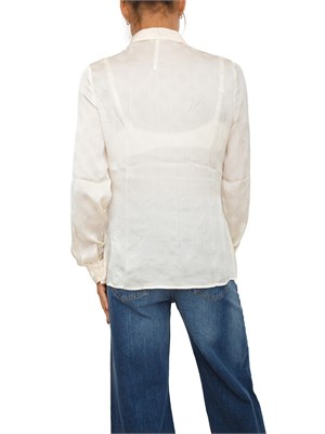 Camicia Guess Jeans donna in tessuto avorio logo jacquard all over in DONNA