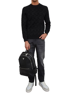 Jeans Guess Jeans in denim nero effetto used in UOMO