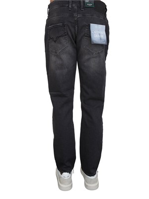 Jeans Guess Jeans in denim nero effetto used in UOMO