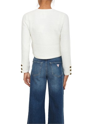 Cardigan Guess Jeans donna in maglia bianca con bottoni in DONNA