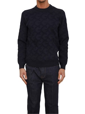 Maglia Guess Jeans in maglia blu lavorazione jacquard in UOMO