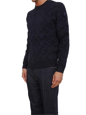 Maglia Guess Jeans in maglia blu lavorazione jacquard in UOMO