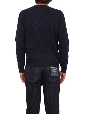 Maglia Guess Jeans in maglia blu lavorazione jacquard in UOMO