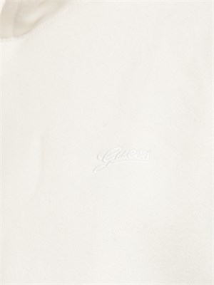 Felpa Guess Jeans uomo in cotone beige con maniche in maglia treccia in UOMO