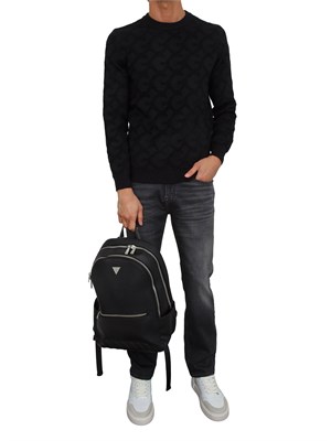 Maglia Guess Jeans in maglia jacquard blu in UOMO