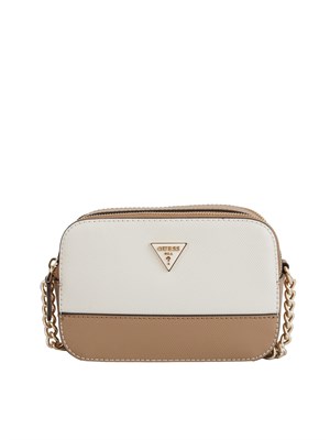 Borsa Noelle Guess Jeans in ecopelle cipria e bianco in DONNA