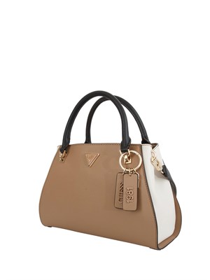 Borsa Noelle Guess Jeans in ecopelle cipria e bianco in DONNA