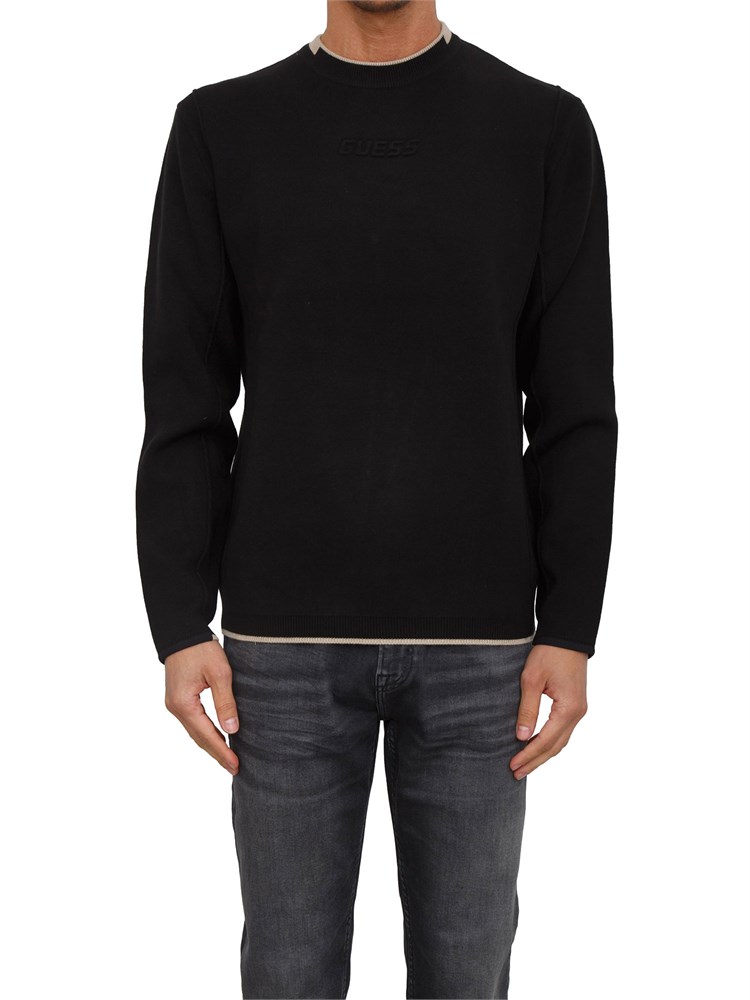 Maglia Guess Jeans uomo in misto lana nera